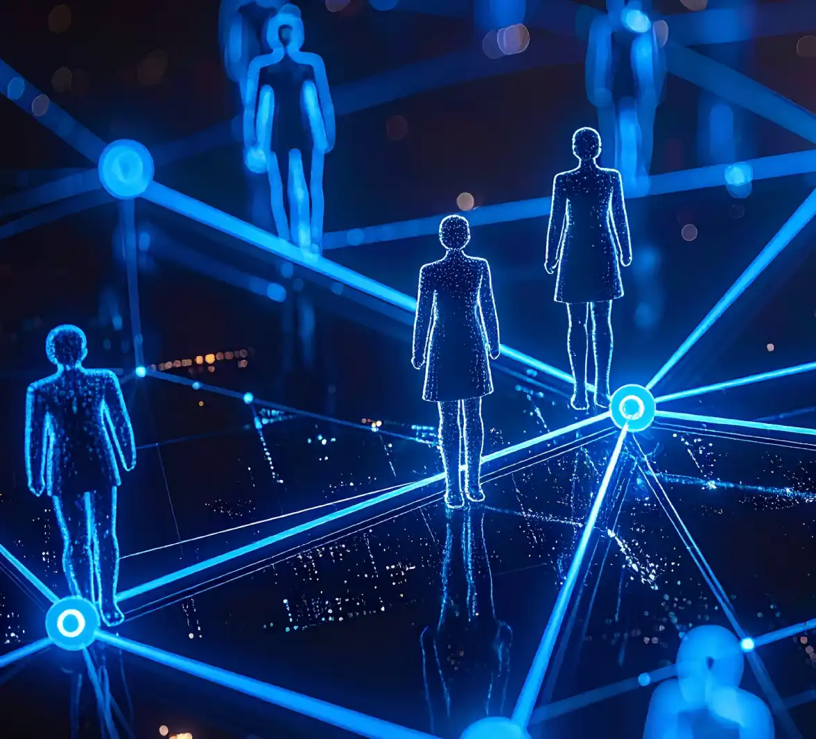 Personas conectadas en una red